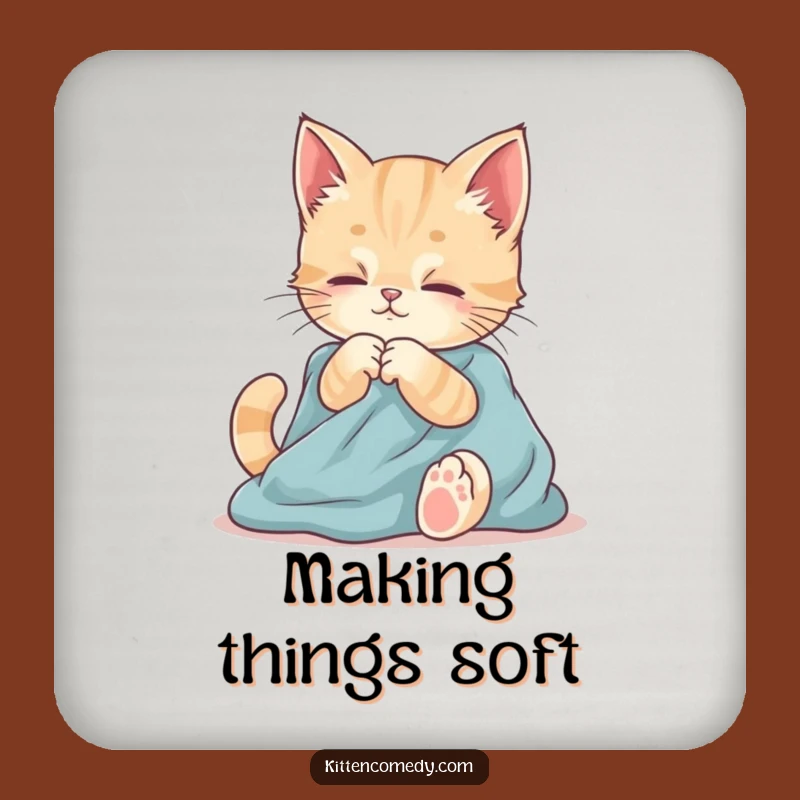 Protect Surfaces with Softness: Funny Kitten Kneading Coaster!