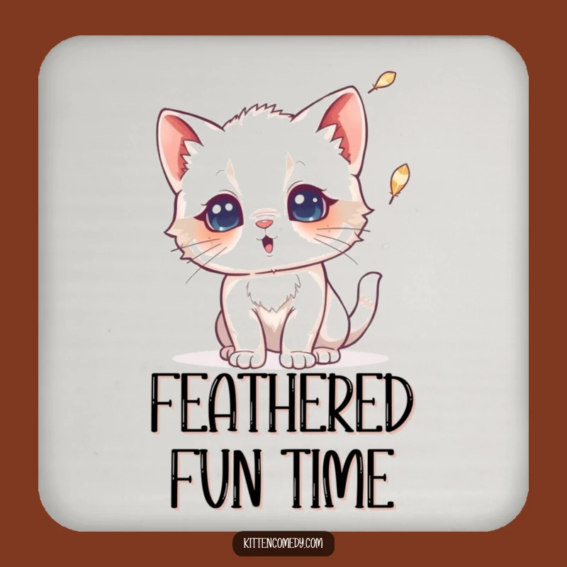 Protect Surfaces with Humor: Funny Kitten Surprise Coaster!