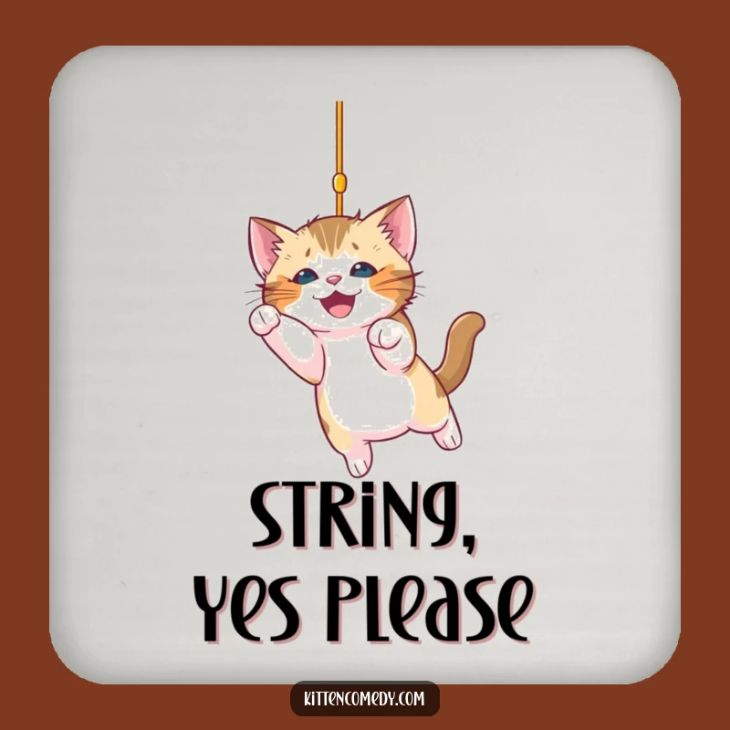 Funny Kitten Pouncing Drink Coaster: Protect Surfaces with Humorous Cat Charm