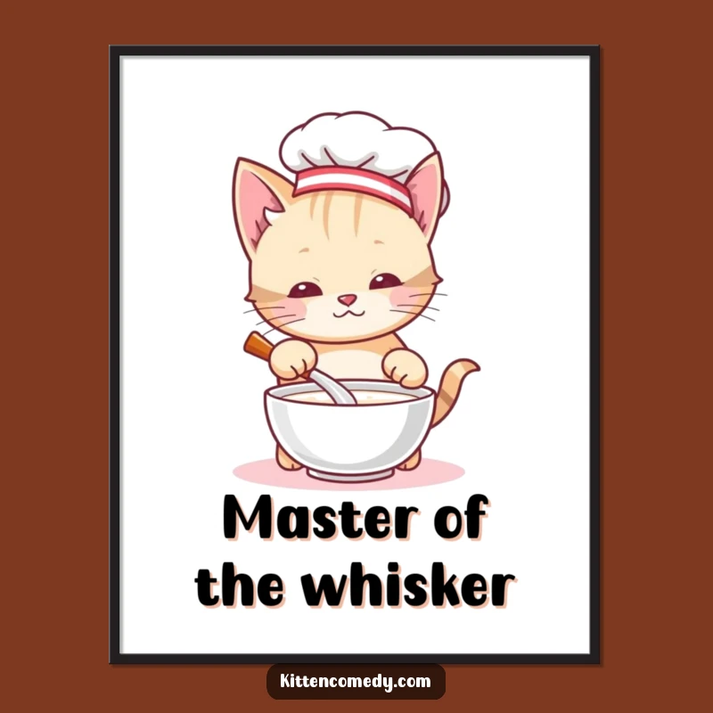 Funny Chef Kitten Poster: A Whimsical Kitchen Companion, A Unique Gift!