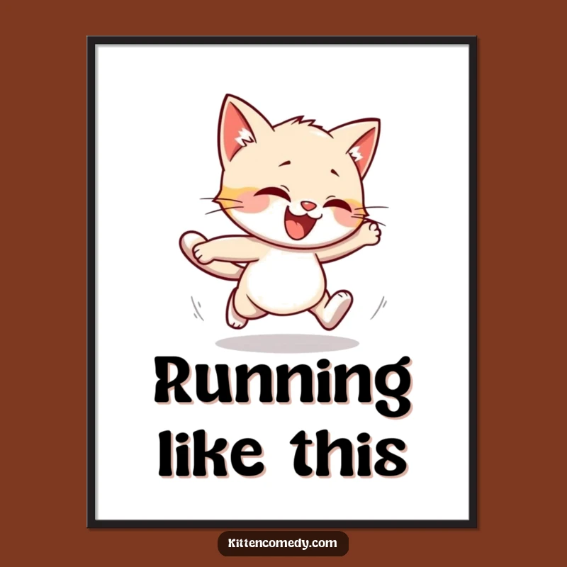 Decorate your space with adorable humor using this funny poster of a kitten's funny stumble. A delightful piece of art that brings laughs.