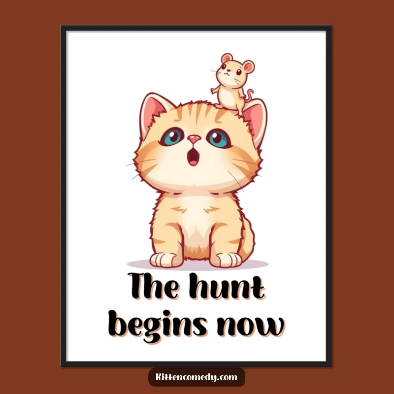 Funny Surprised Kitten Poster, Hilarious Wall Art for Cat Lovers
