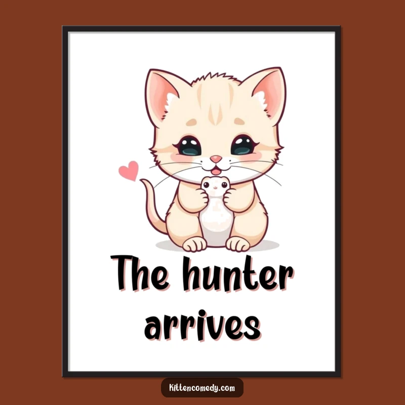Funny Kitten Mouse Poster: Adorable Art for Cat Lovers, Gift!