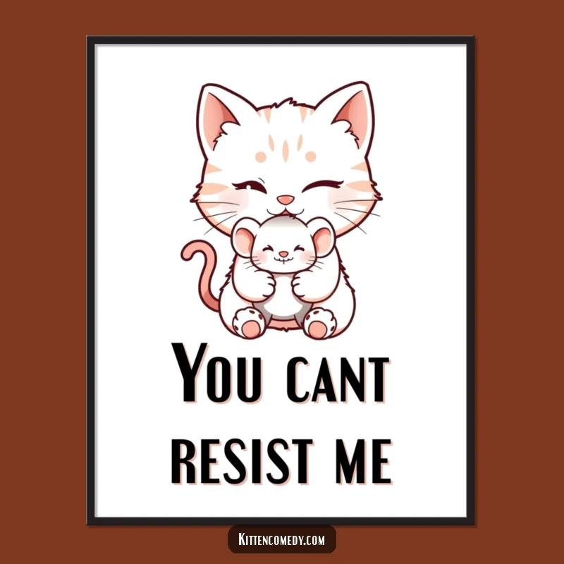 Funny Winking Kitten Poster for Mischievous Decor and Playful Ambiance