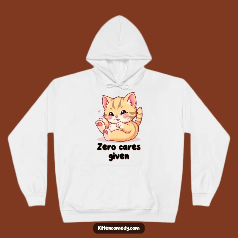 Funny Kawaii Kitten Hoodie - Cozy Rolling Delight, Warm & Playful Gift