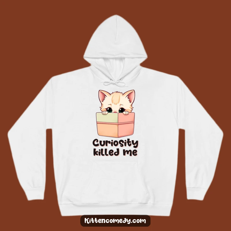 Funny Kitten Gift Box Hoodie - Cozy & Humorous Comfort for Curious Souls