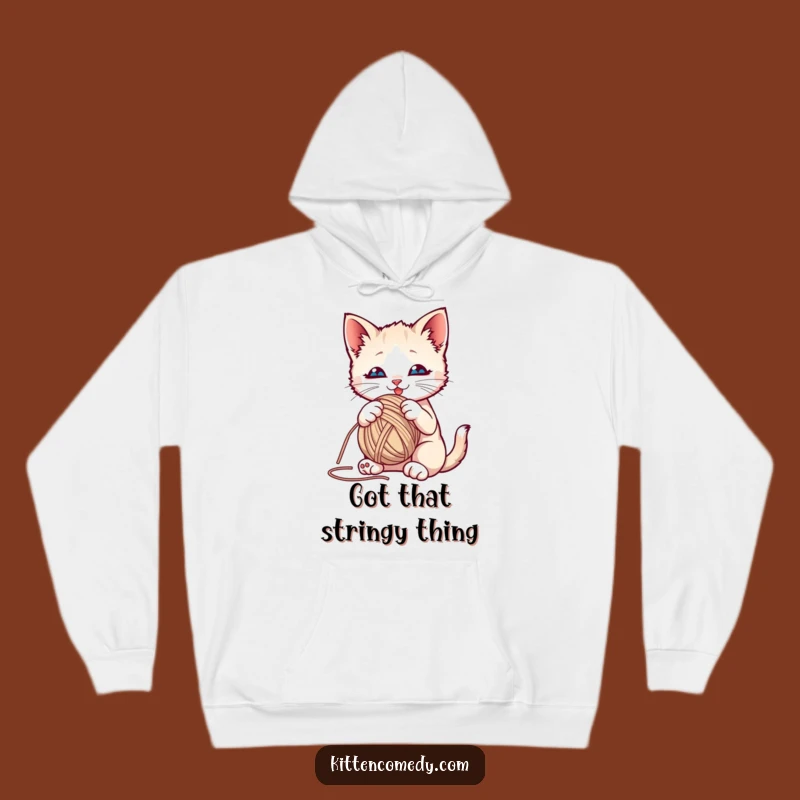Funny Kitten Yarn Ball Hoodie: Cozy Playful Cat Sweatshirt, Hilarious Feline Gift