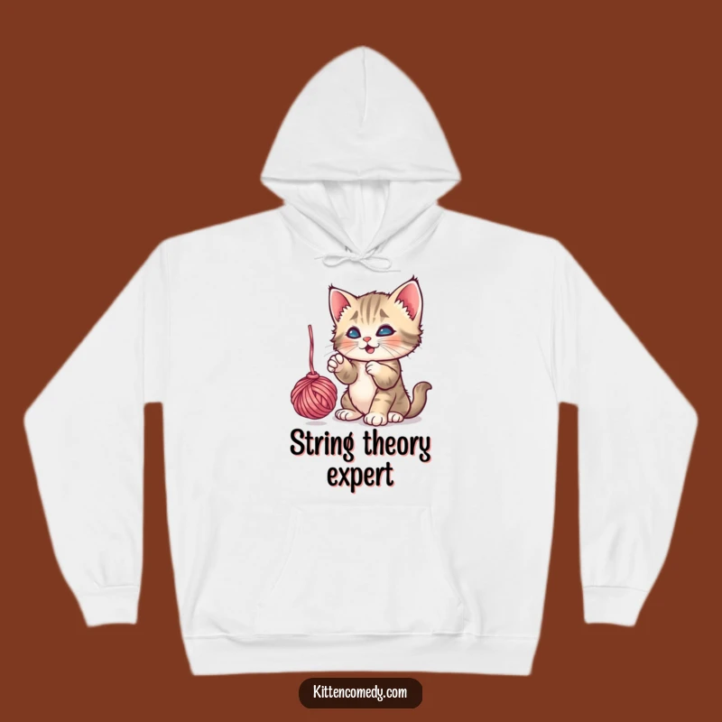 Funny Playful Kitten Yarn Hoodie: Cozy Fun for the Ultimate Funny Gift