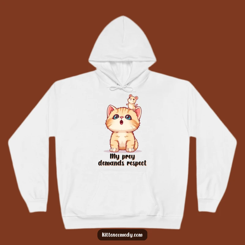 Funny Surprised Kitten Hoodie, Cozy and Hilarious Gift for Cat Aficionados