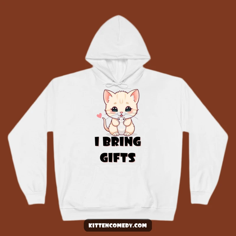 Cozy Funny Kitten Mouse Hoodie: Warm Hugs & Purrs, Great Gift!