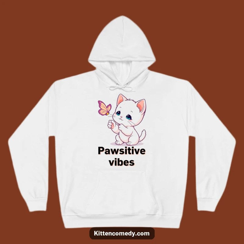 Funny Kawaii Kitten Butterfly Hoodie: Cozy & Soft Cat Lover Gift