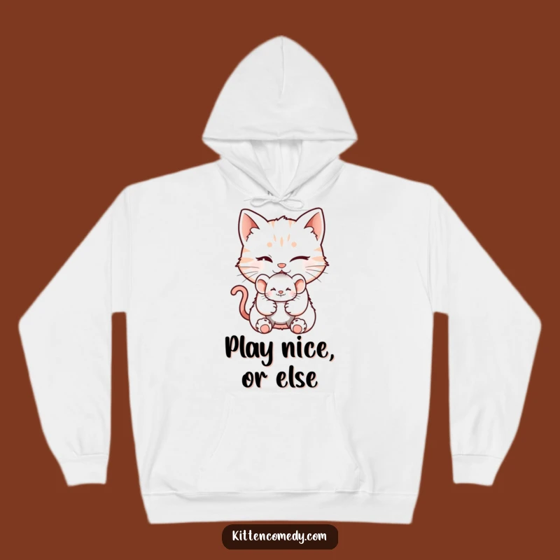 Cozy Funny Winking Kitten Hoodie for Mischievous Comfort and Playful Vibes