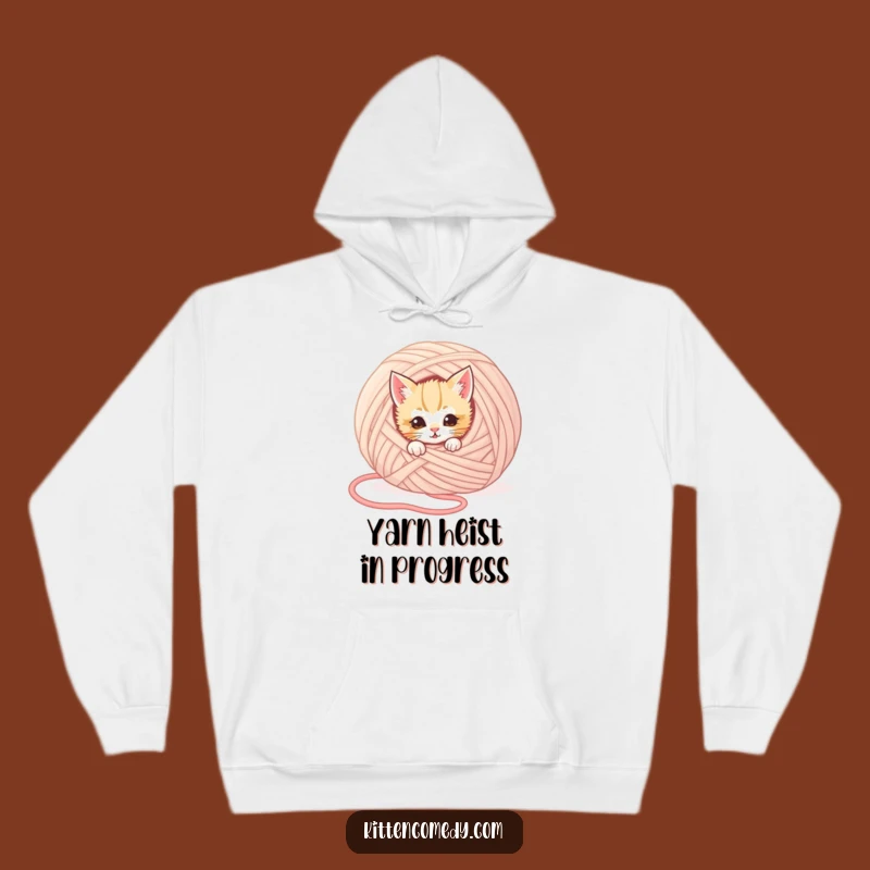 Funny Kitten Hiding Hoodie: Cozy & Humorous Cat Lover Gift