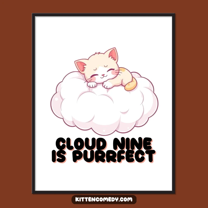 Free Printable Kitten Wall Art: Cloud Napper for a Cozy, Downloadable Decor