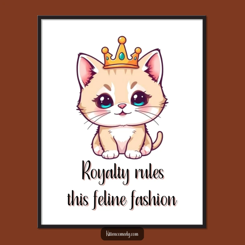 Free Printable Royal Kitten Wall Art - Regal & Pleased Decor for a Touch of Class!