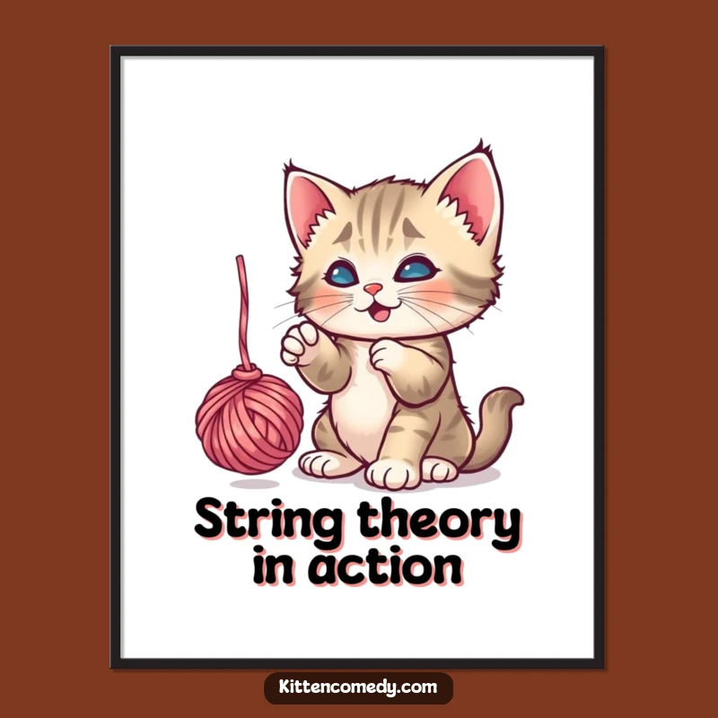Funny Free Printable Kitten Yarn Art: Playful Cat Downloadable Decor