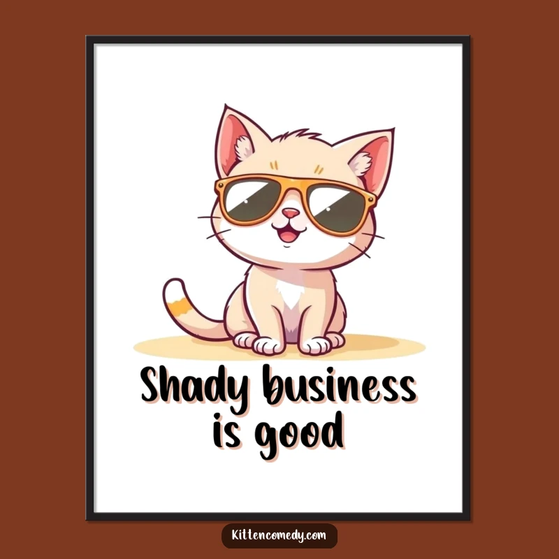 Funny Free Printable Sunbathing Kitten Art: Cool Cat Downloadable Decor