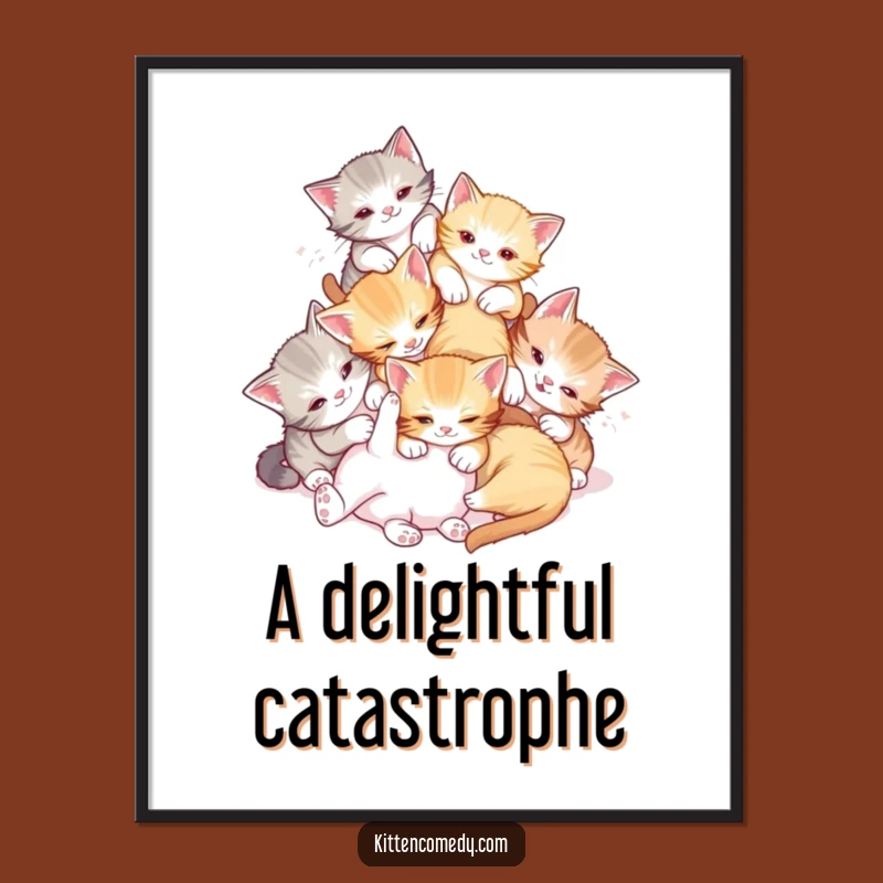 Funny Free Printable Tumbly Kittens Art: Chaotic Play Downloadable Decor