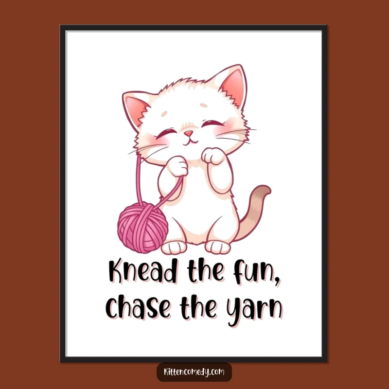 Free Printable Wall Art: Playful Kitten Yarn for Whimsical DIY Decor