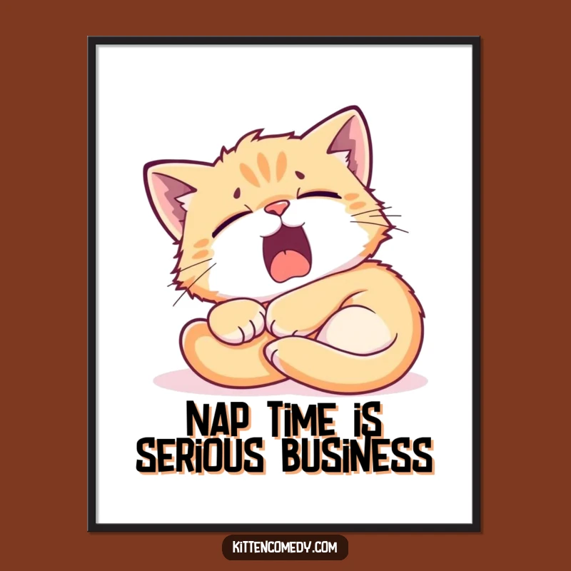 Free Printable Wall Art: Tired Kitten Sunbeam Funny Downloadable Decor for Cozy Retreats
