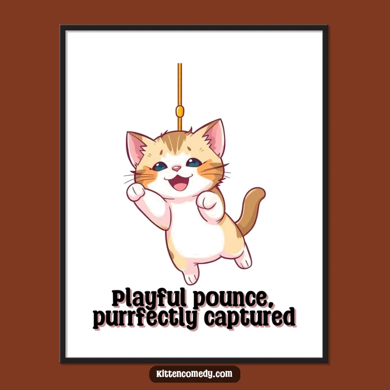 Free Printable Kitten Wall Art: Playful Pouncing Kitten Downloadable Art, Hilarious Home Decor!