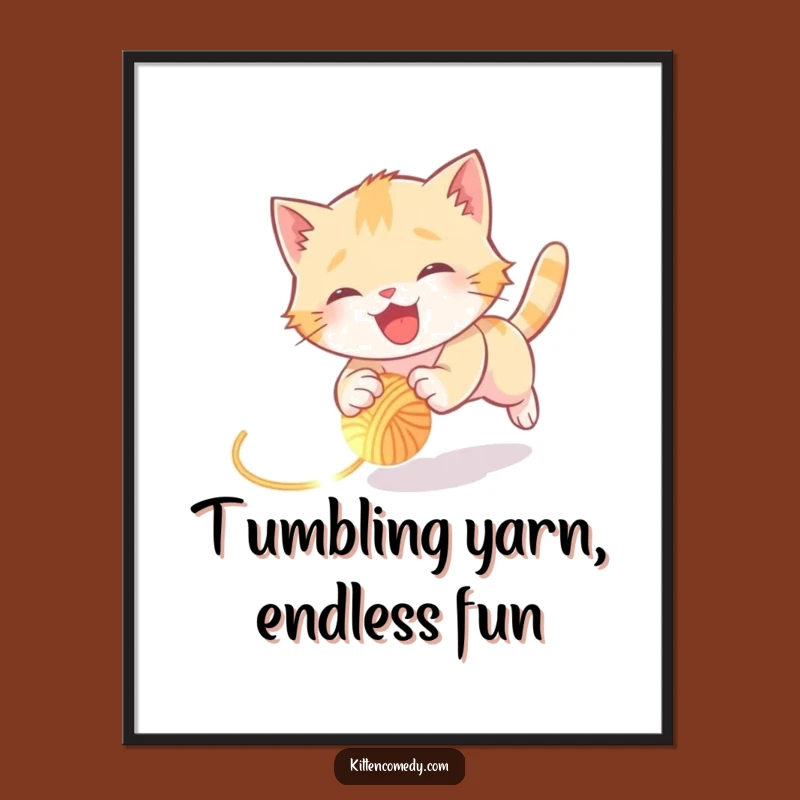 Free Printable Kitten Wall Art: Tumbling Kitten Downloadable Art, Hilarious & Joyful Decor!