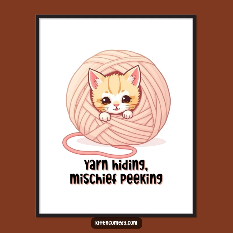 Free Printable Kitten Wall Art: Mischievous Peek-a-Boo Kitten Downloadable Art, Funny Decor!