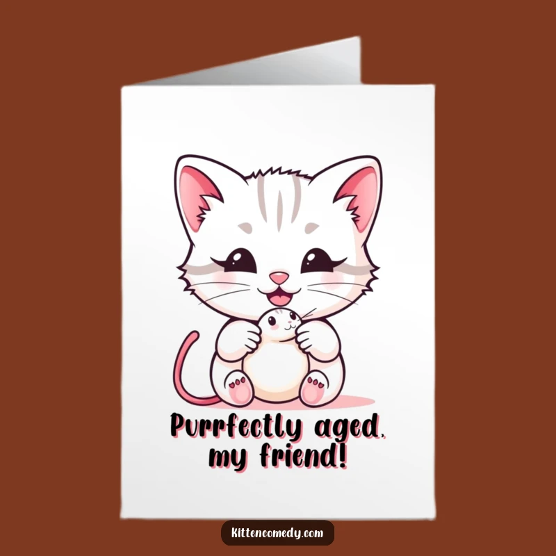 Free Printable Birthday Card: Cute Kitten Meow Funny DIY Downloadable Gift