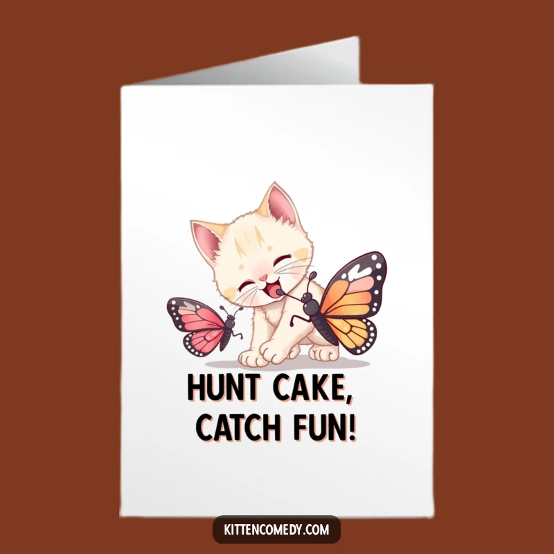 Free Printable Birthday Card: Funny Pouncing Kitten Surprise for Ultimate Fun