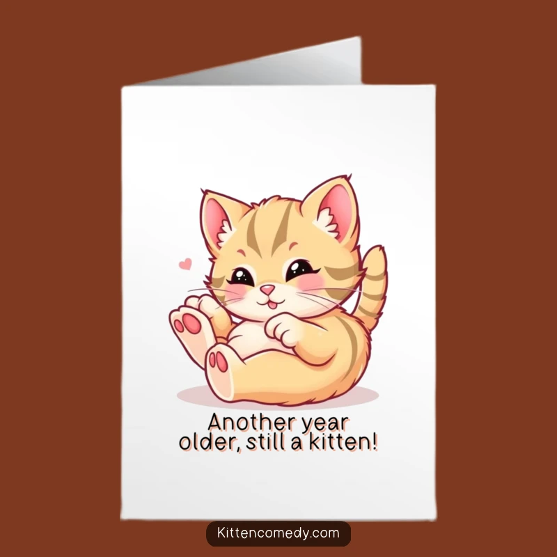 Free Printable Birthday Card: Playful Kitten Funny DIY Downloadable Gift