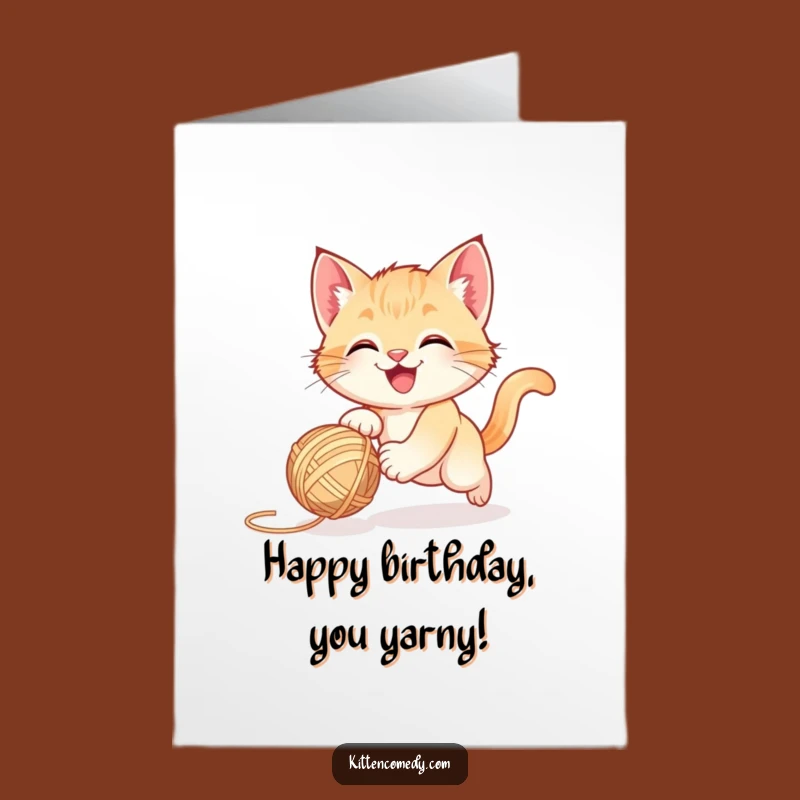 Free Printable Birthday Card: Glee Kitten Yarn Ball Chase Downloadable Gift