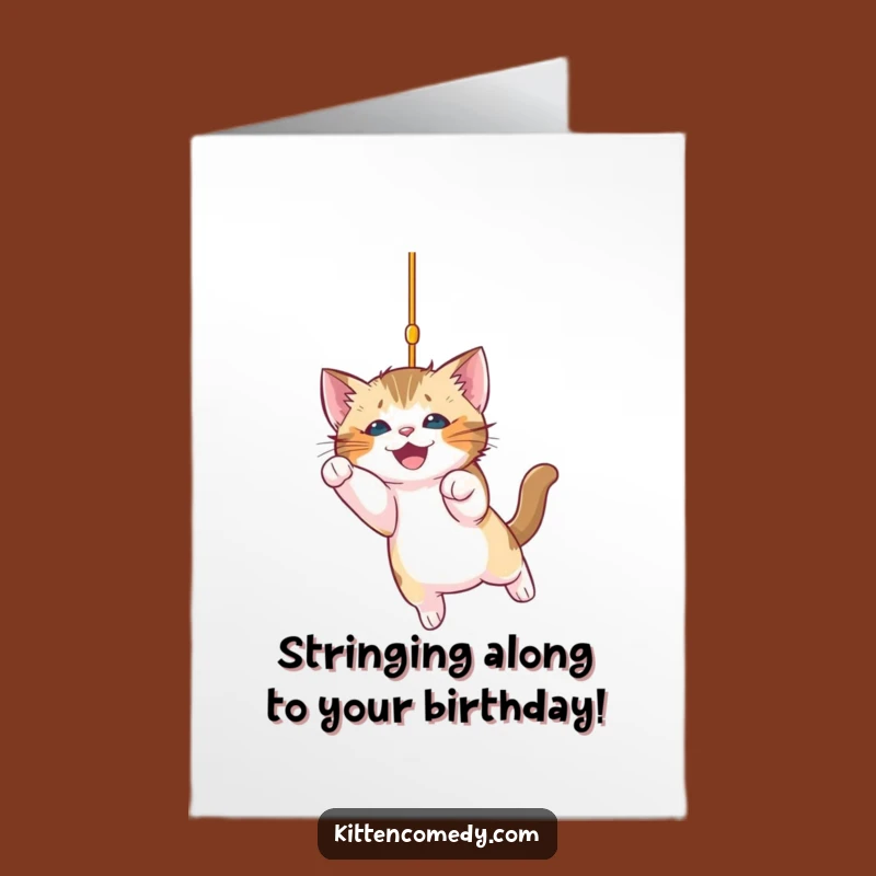 Free Printable Kitten Birthday Card: Pouncing Kitten Digital Gift, Hilarious DIY Download!