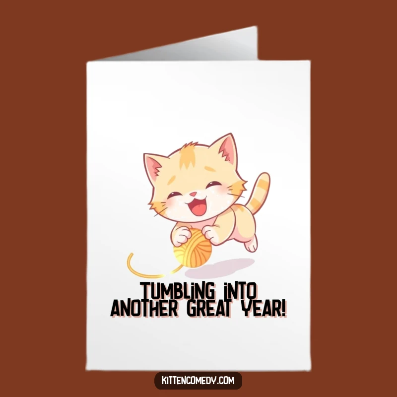 Free Printable Kitten Birthday Card: Tumbling Kitten Digital Gift, Hilarious DIY Download!