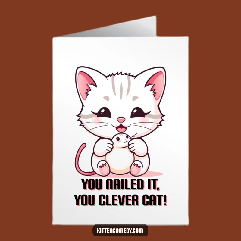 Free Printable Congratulations Card: Cute Kitten Meow Funny DIY Gift