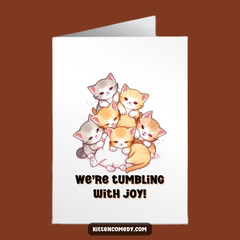 Free Printable Tumbly Kittens Congrats Card: Chaotic Fun Funny Celebration