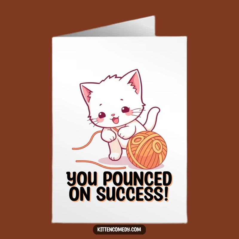 Free Printable Congrats Card: Kitten Yarn Chase Theme, Great Downloadable Gift