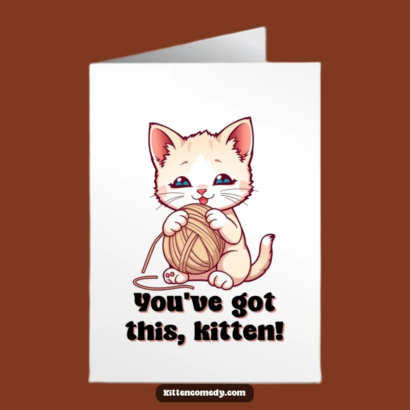 Celebrate their success with this funny, free printable card! A kitten’s playful yarn antics, perfect for a print-at-home surprise.
