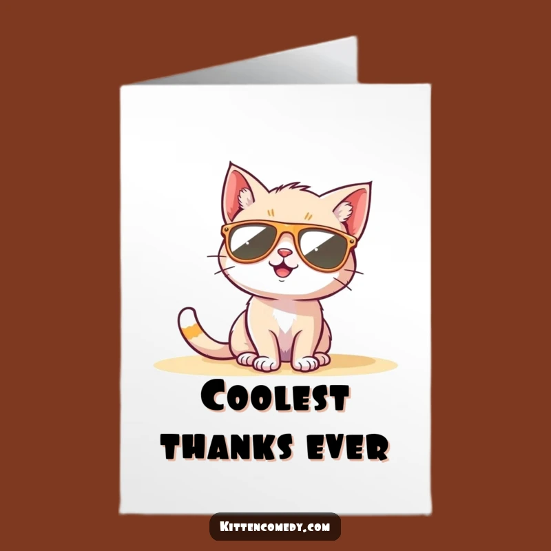 Free Printable Sunbathing Kitten Thank You Card: Cool Cat Funny Gratitude