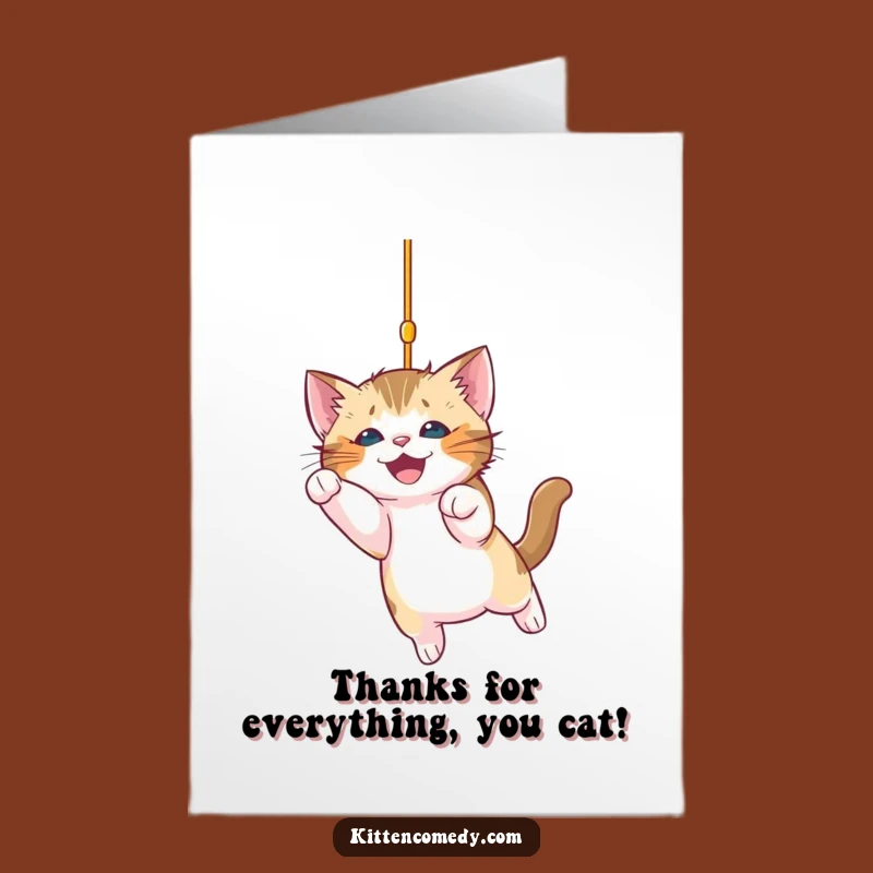 Free Printable Kitten Thank You Card: Pouncing Kitten Digital Gift, Hilarious DIY Download!