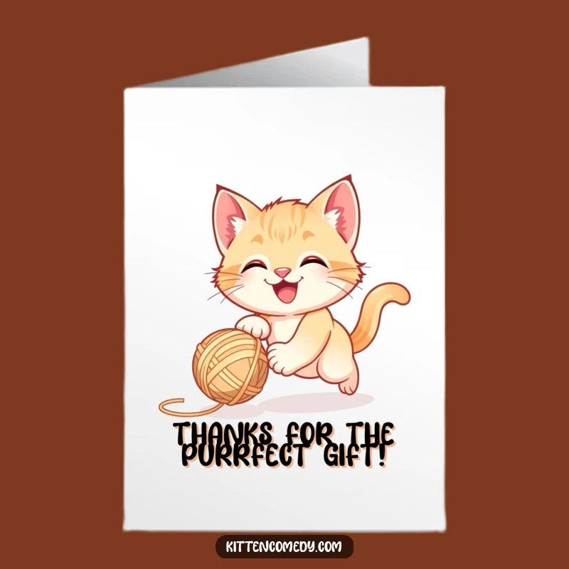 Free Printable Thank You Card: Glee Kitten Yarn Ball Fun