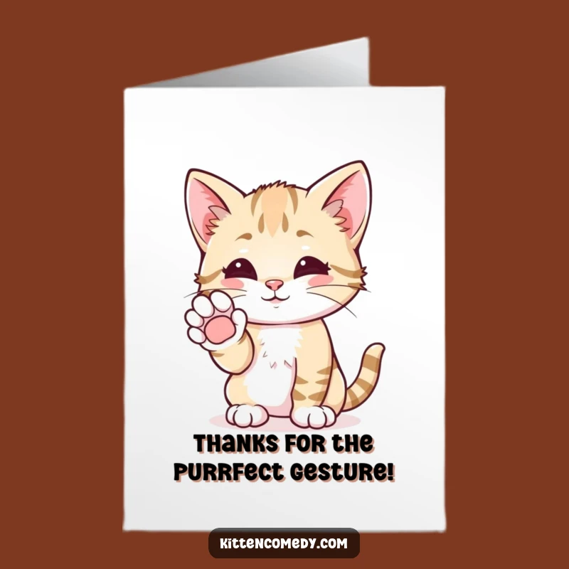 Free Printable Thank You Card: High-Five Kitten for Your Kindness!