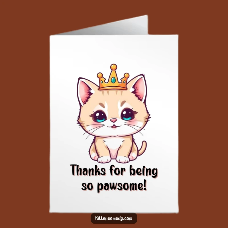 Free Printable Royal Kitten Thank You Card - Regal Thanks with a Smile!