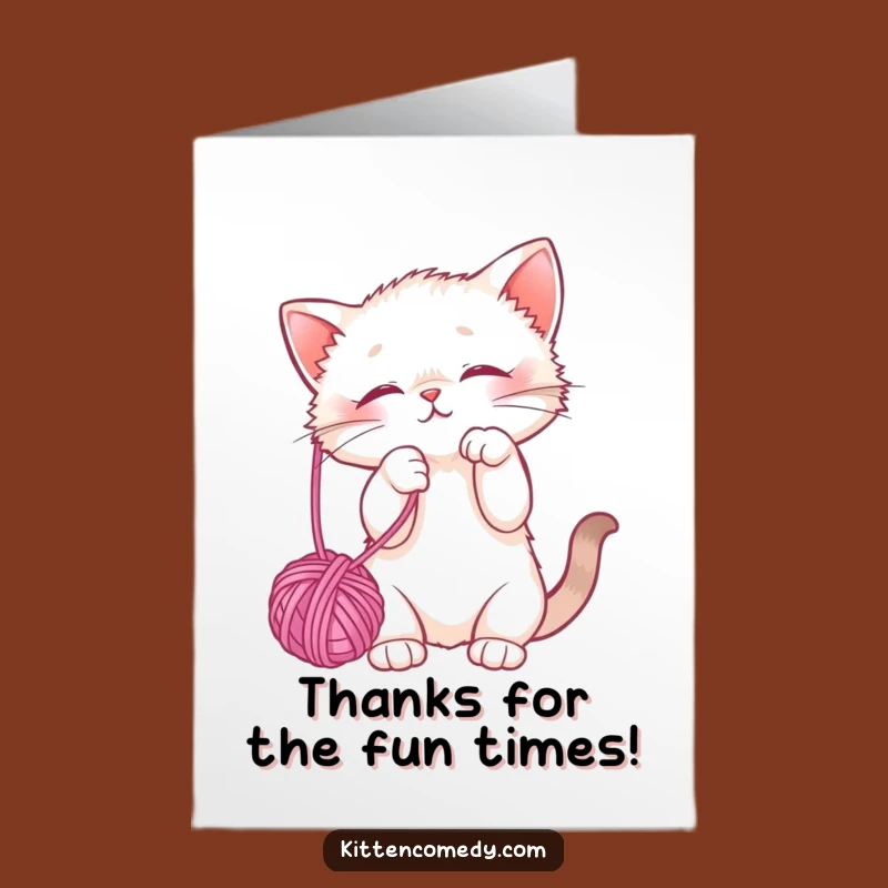 Free Printable Thank You Card: Kitten Yarn for a Funny DIY Gratitude