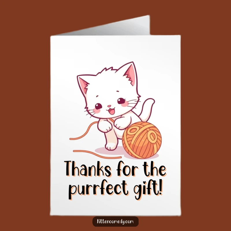 Free Printable Thank You Card: Kitten Yarn Design, Perfect Downloadable Gift
