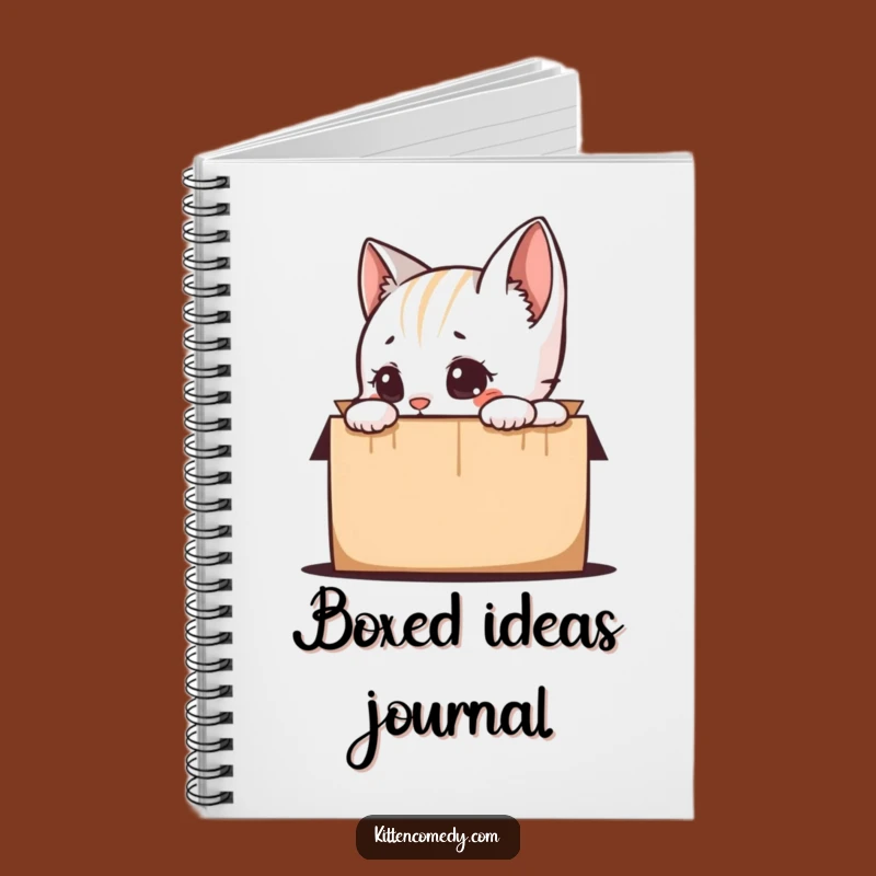 Funny Kitten Peeking in Box Notebook - Jot Down Ideas with Humor