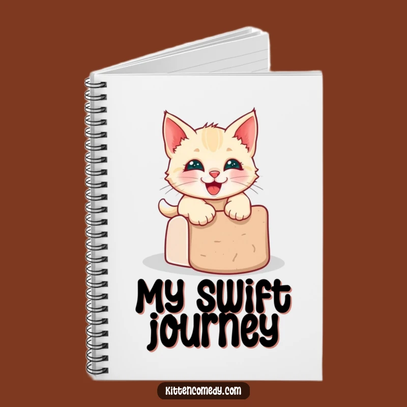 Funny Kawaii Kitten Grinning Slide Notebook - Joyful Journal for Cat Lovers' Ideas