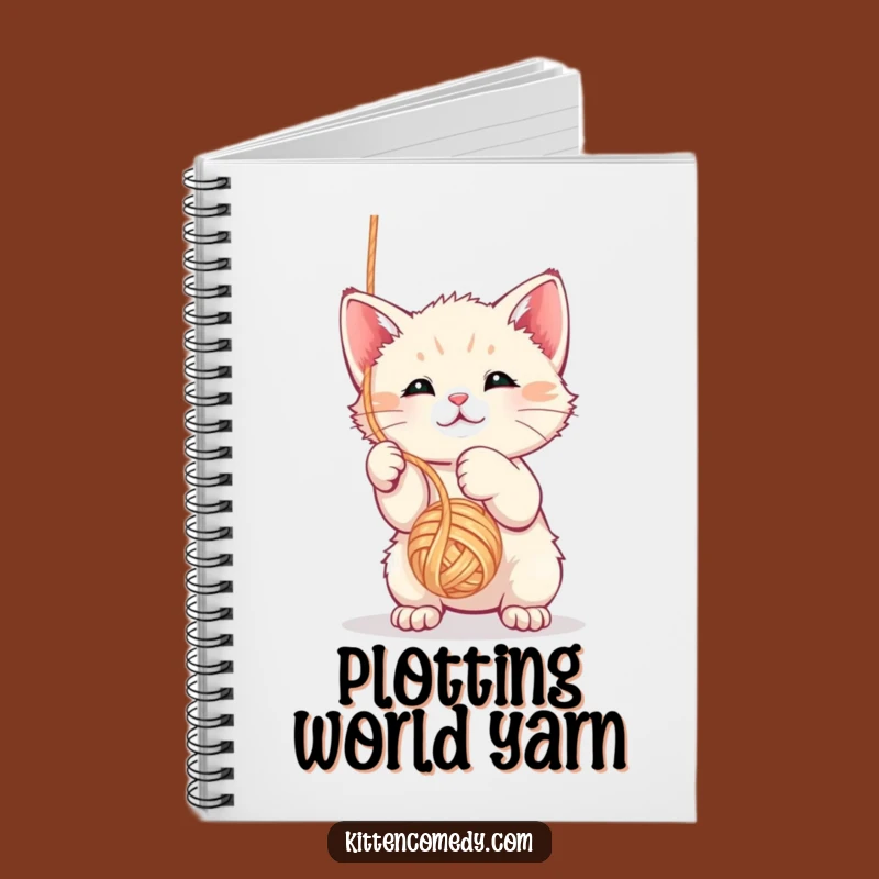 Funny Kawaii Kitten Yarn Ball Notebook - Playful Journal for Cat Lovers' Ideas