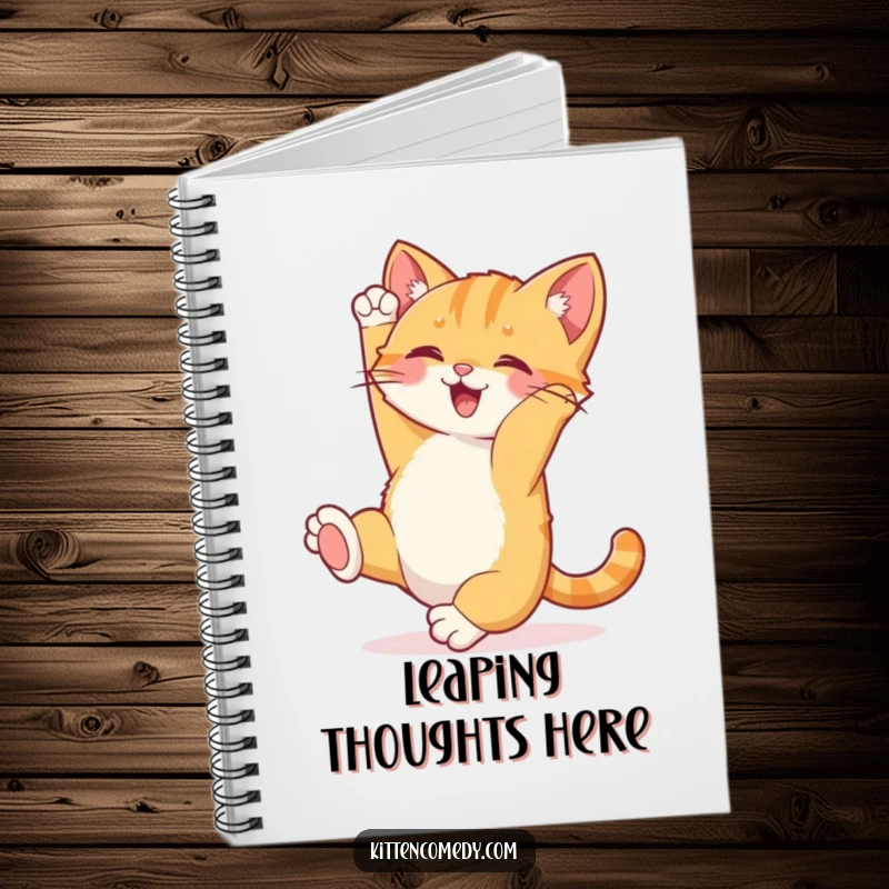 Funny Kitten Somersault Notebook: A joyful kitten doing a happy somersault with its tail up, a humorous journal cover.