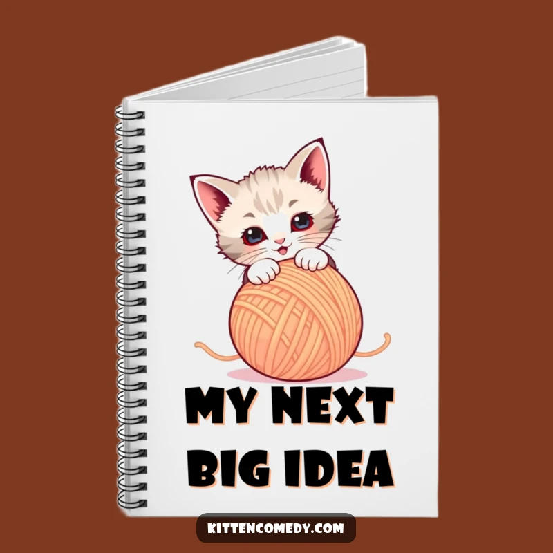 Keep your notes tangled in fun with this funny notebook, featuring a kitten's yarn adventure. Perfect for capturing thoughts and giggles, a great funny gift.