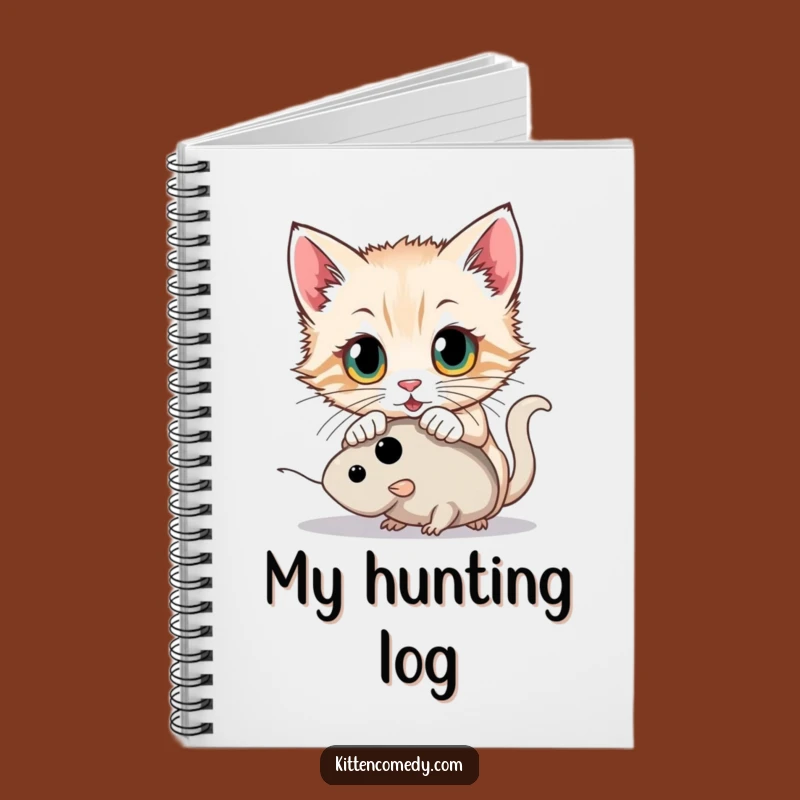 Funny Kitten Pouncing Notebook: Wide Eyes Hunter Journal, Hilarious Cat Gift